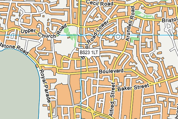 BS23 1LT map - OS VectorMap District (Ordnance Survey)