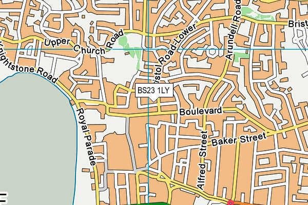 BS23 1LY map - OS VectorMap District (Ordnance Survey)