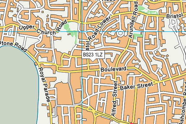 BS23 1LZ map - OS VectorMap District (Ordnance Survey)