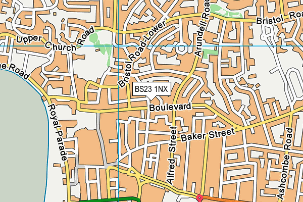 BS23 1NX map - OS VectorMap District (Ordnance Survey)