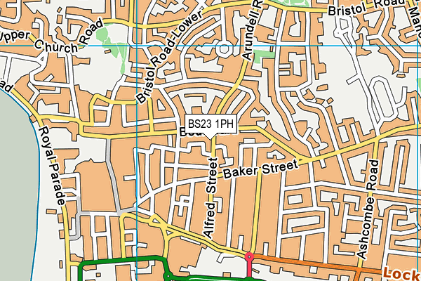 BS23 1PH map - OS VectorMap District (Ordnance Survey)