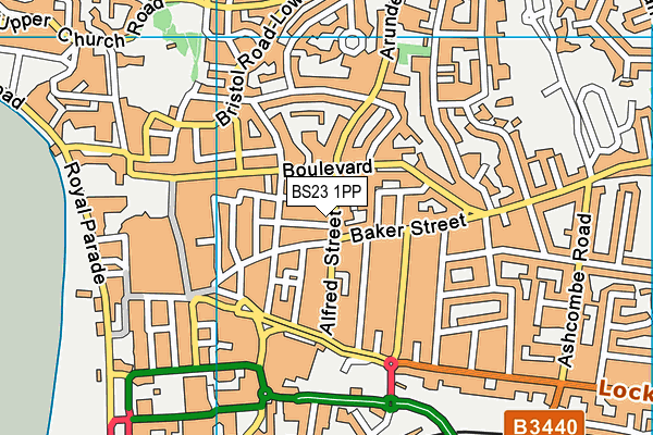 BS23 1PP map - OS VectorMap District (Ordnance Survey)