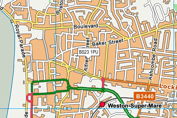 BS23 1PU map - OS VectorMap District (Ordnance Survey)