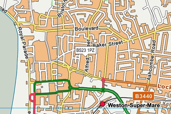 BS23 1PZ map - OS VectorMap District (Ordnance Survey)