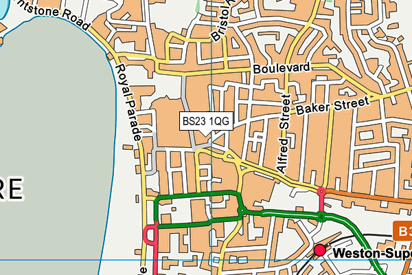 BS23 1QG map - OS VectorMap District (Ordnance Survey)