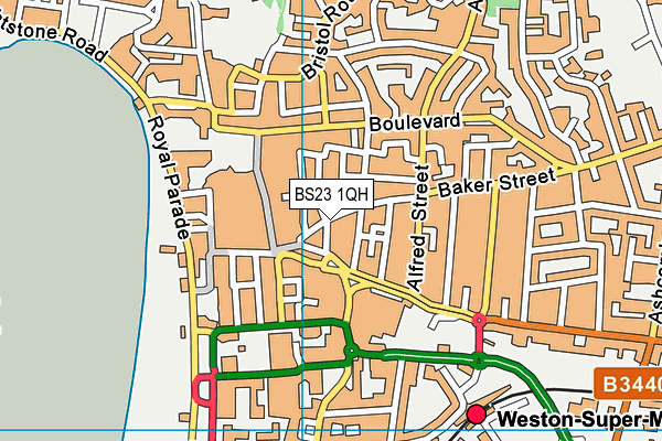 BS23 1QH map - OS VectorMap District (Ordnance Survey)