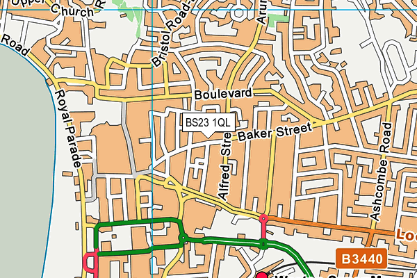 BS23 1QL map - OS VectorMap District (Ordnance Survey)