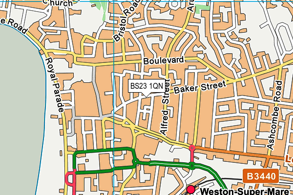 BS23 1QN map - OS VectorMap District (Ordnance Survey)