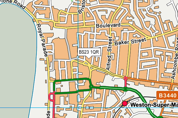 BS23 1QR map - OS VectorMap District (Ordnance Survey)