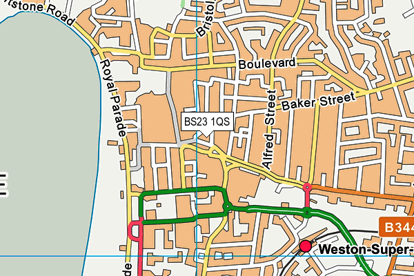 BS23 1QS map - OS VectorMap District (Ordnance Survey)