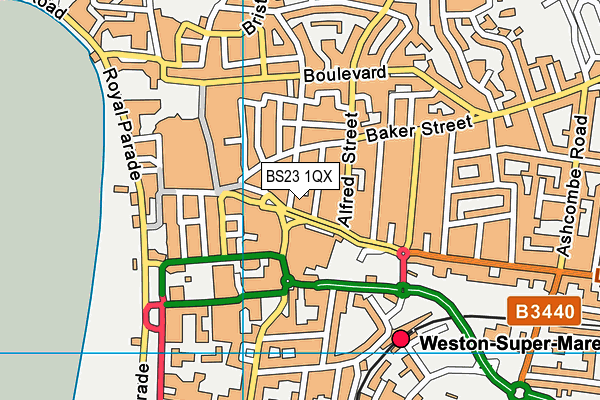 BS23 1QX map - OS VectorMap District (Ordnance Survey)