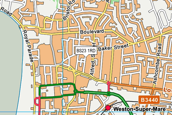 BS23 1RD map - OS VectorMap District (Ordnance Survey)