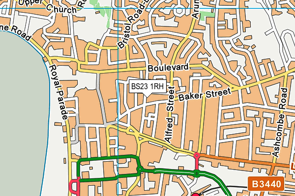 BS23 1RH map - OS VectorMap District (Ordnance Survey)