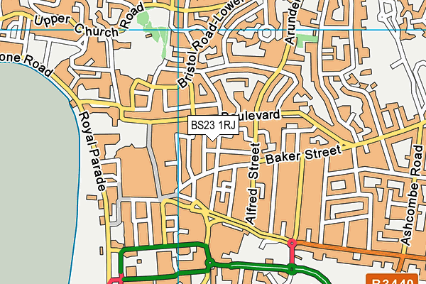 BS23 1RJ map - OS VectorMap District (Ordnance Survey)