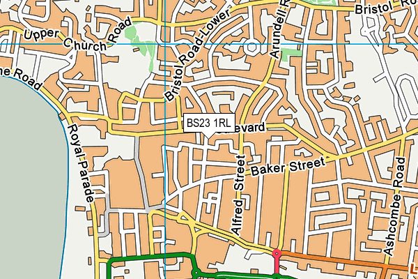 BS23 1RL map - OS VectorMap District (Ordnance Survey)