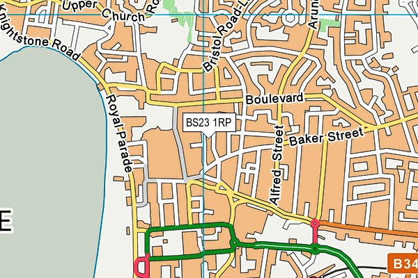 BS23 1RP map - OS VectorMap District (Ordnance Survey)