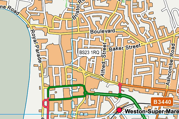 BS23 1RQ map - OS VectorMap District (Ordnance Survey)