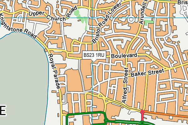 BS23 1RU map - OS VectorMap District (Ordnance Survey)
