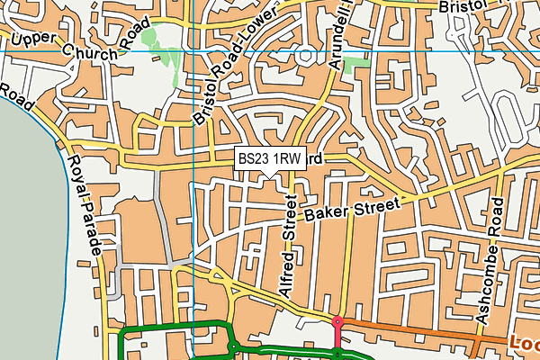 BS23 1RW map - OS VectorMap District (Ordnance Survey)