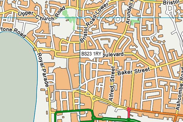 BS23 1RY map - OS VectorMap District (Ordnance Survey)