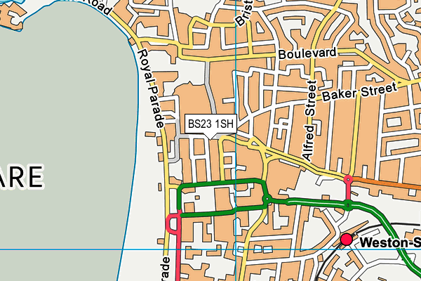 BS23 1SH map - OS VectorMap District (Ordnance Survey)