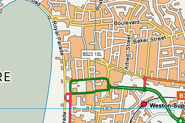 BS23 1SL map - OS VectorMap District (Ordnance Survey)