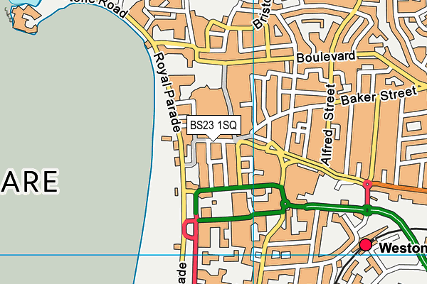 BS23 1SQ map - OS VectorMap District (Ordnance Survey)