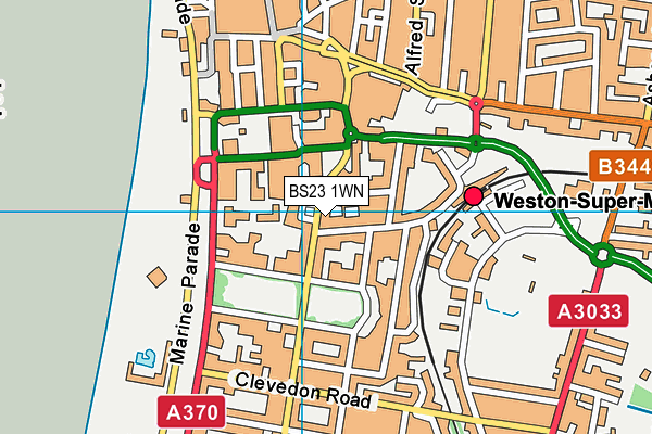 BS23 1WN map - OS VectorMap District (Ordnance Survey)