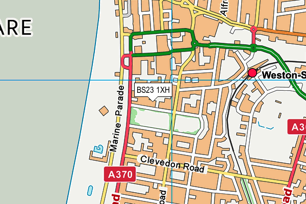 BS23 1XH map - OS VectorMap District (Ordnance Survey)