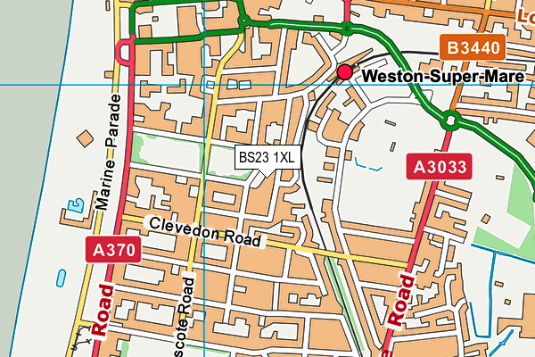 BS23 1XL map - OS VectorMap District (Ordnance Survey)