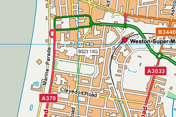 BS23 1XQ map - OS VectorMap District (Ordnance Survey)