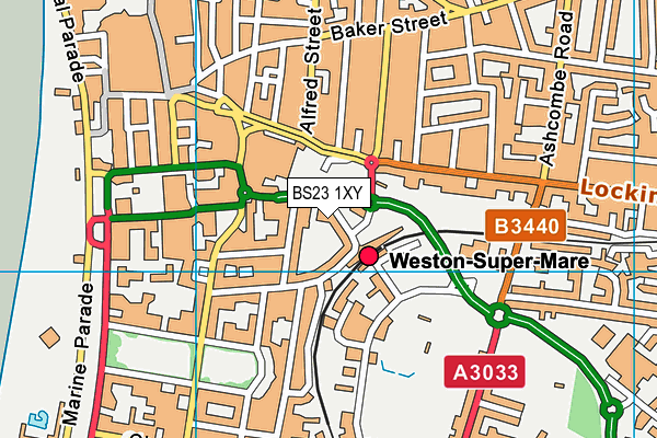 BS23 1XY map - OS VectorMap District (Ordnance Survey)