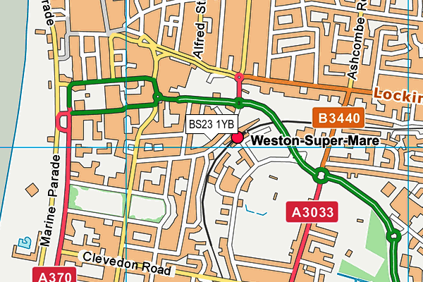 Weston Tennis Club map (BS23 1YB) - OS VectorMap District (Ordnance Survey)