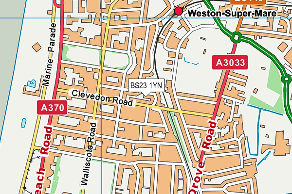 BS23 1YN map - OS VectorMap District (Ordnance Survey)