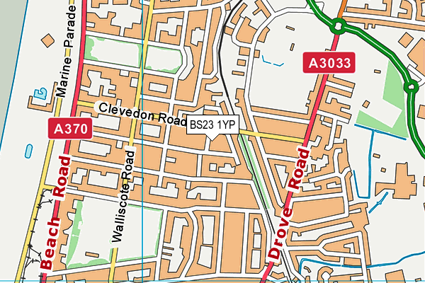 BS23 1YP map - OS VectorMap District (Ordnance Survey)