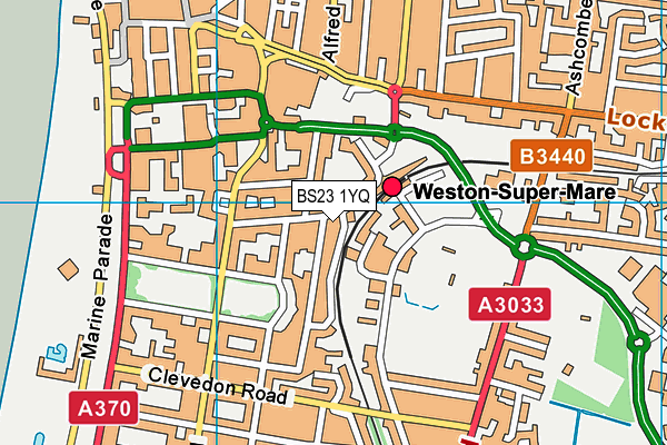 BS23 1YQ map - OS VectorMap District (Ordnance Survey)