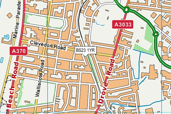 BS23 1YR map - OS VectorMap District (Ordnance Survey)