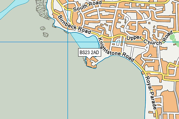 BS23 2AD map - OS VectorMap District (Ordnance Survey)