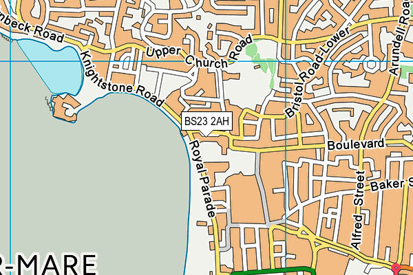 BS23 2AH map - OS VectorMap District (Ordnance Survey)