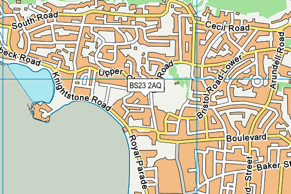 BS23 2AQ map - OS VectorMap District (Ordnance Survey)