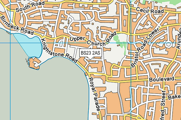 BS23 2AS map - OS VectorMap District (Ordnance Survey)