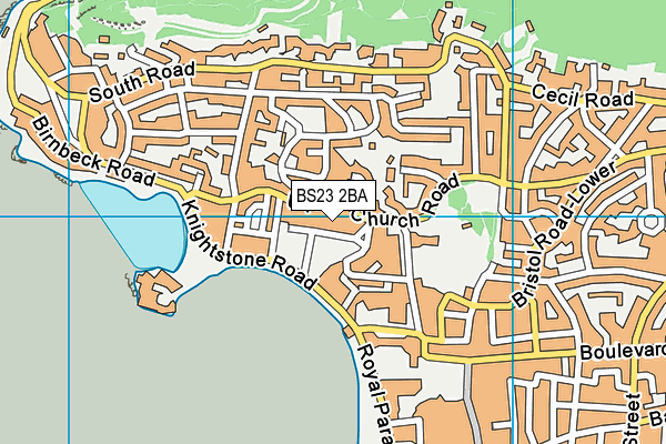 BS23 2BA map - OS VectorMap District (Ordnance Survey)