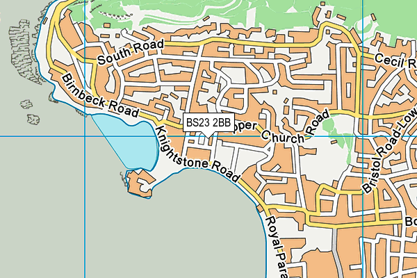 BS23 2BB map - OS VectorMap District (Ordnance Survey)