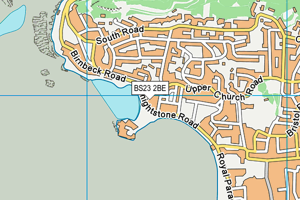BS23 2BE map - OS VectorMap District (Ordnance Survey)