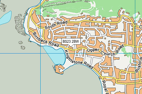 BS23 2BW map - OS VectorMap District (Ordnance Survey)