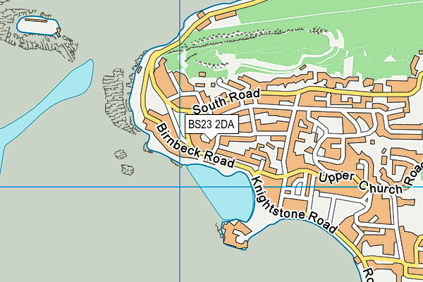 BS23 2DA map - OS VectorMap District (Ordnance Survey)