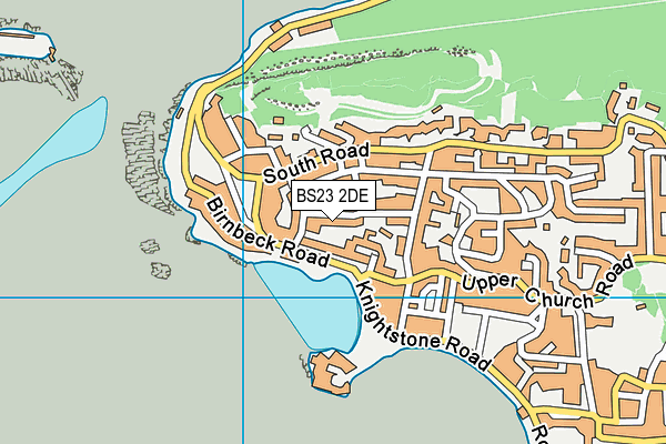 BS23 2DE map - OS VectorMap District (Ordnance Survey)