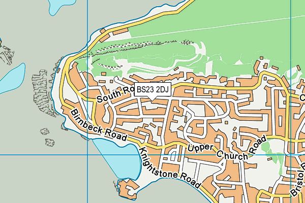 BS23 2DJ map - OS VectorMap District (Ordnance Survey)