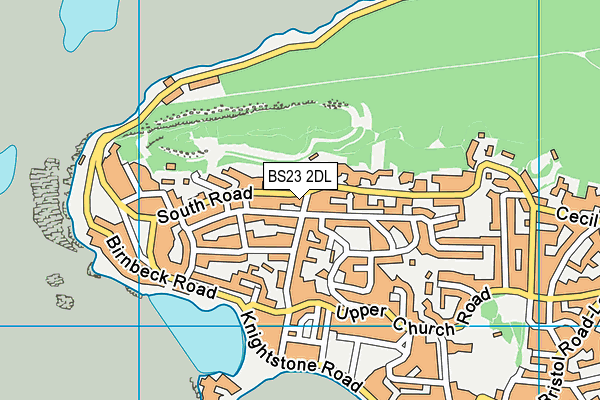 BS23 2DL map - OS VectorMap District (Ordnance Survey)
