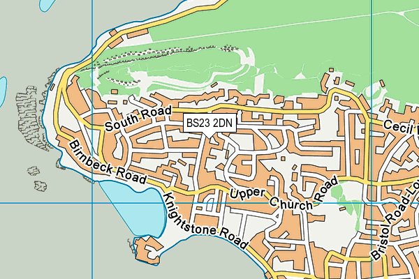 BS23 2DN map - OS VectorMap District (Ordnance Survey)
